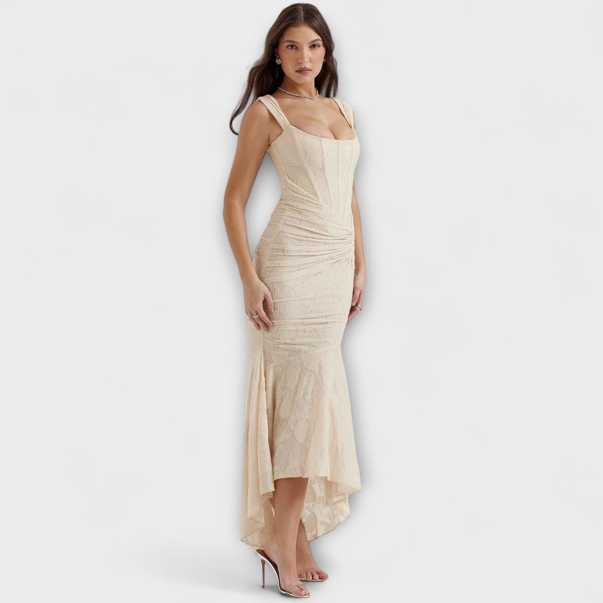 Long Dress With Elegant And Refined Corset