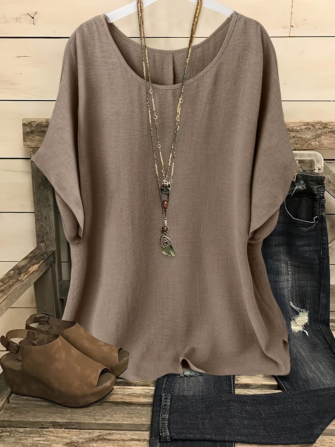 Women's Relaxed Fit Summer Short Sleeve Top Shirt