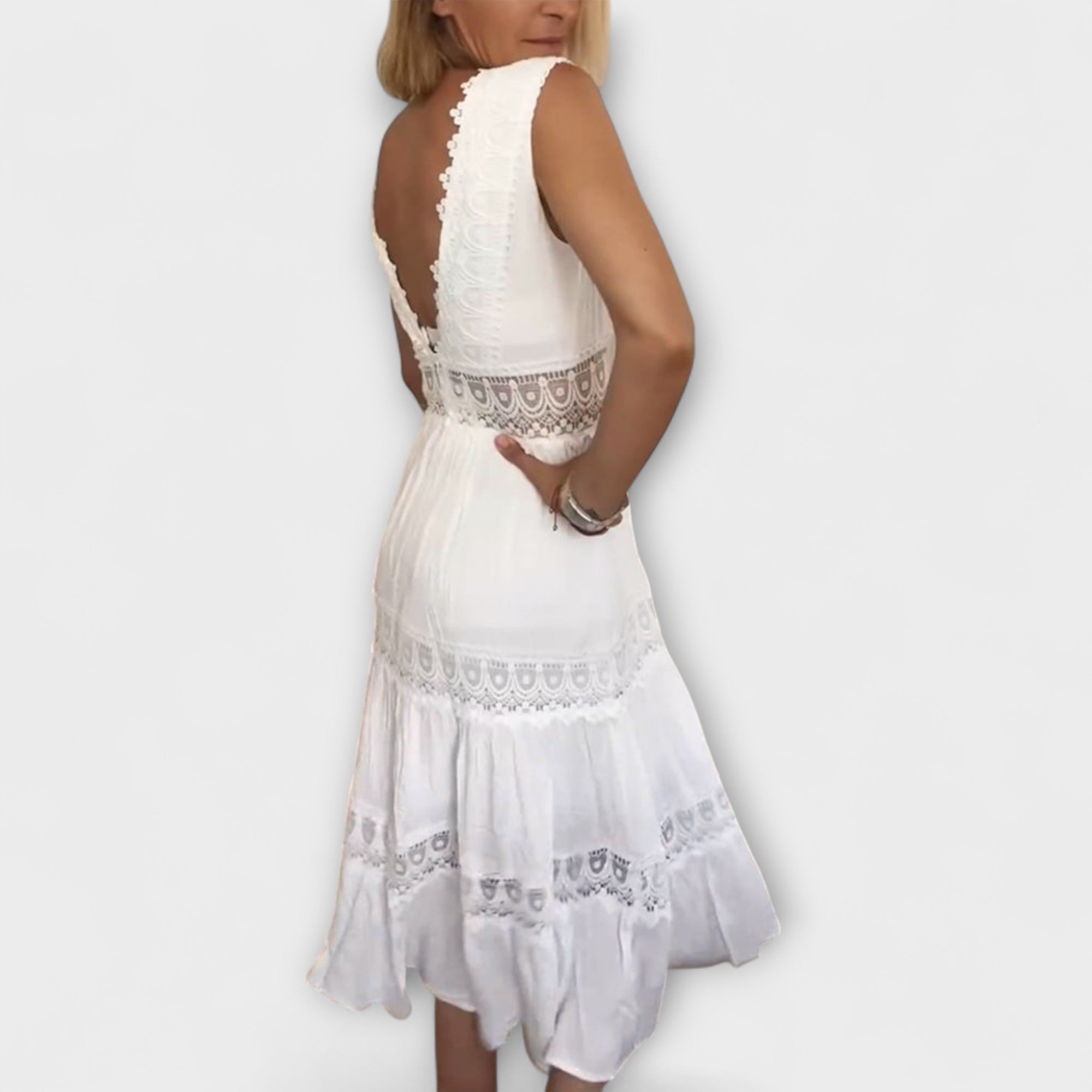 Elegant V-Neck Lace Dress