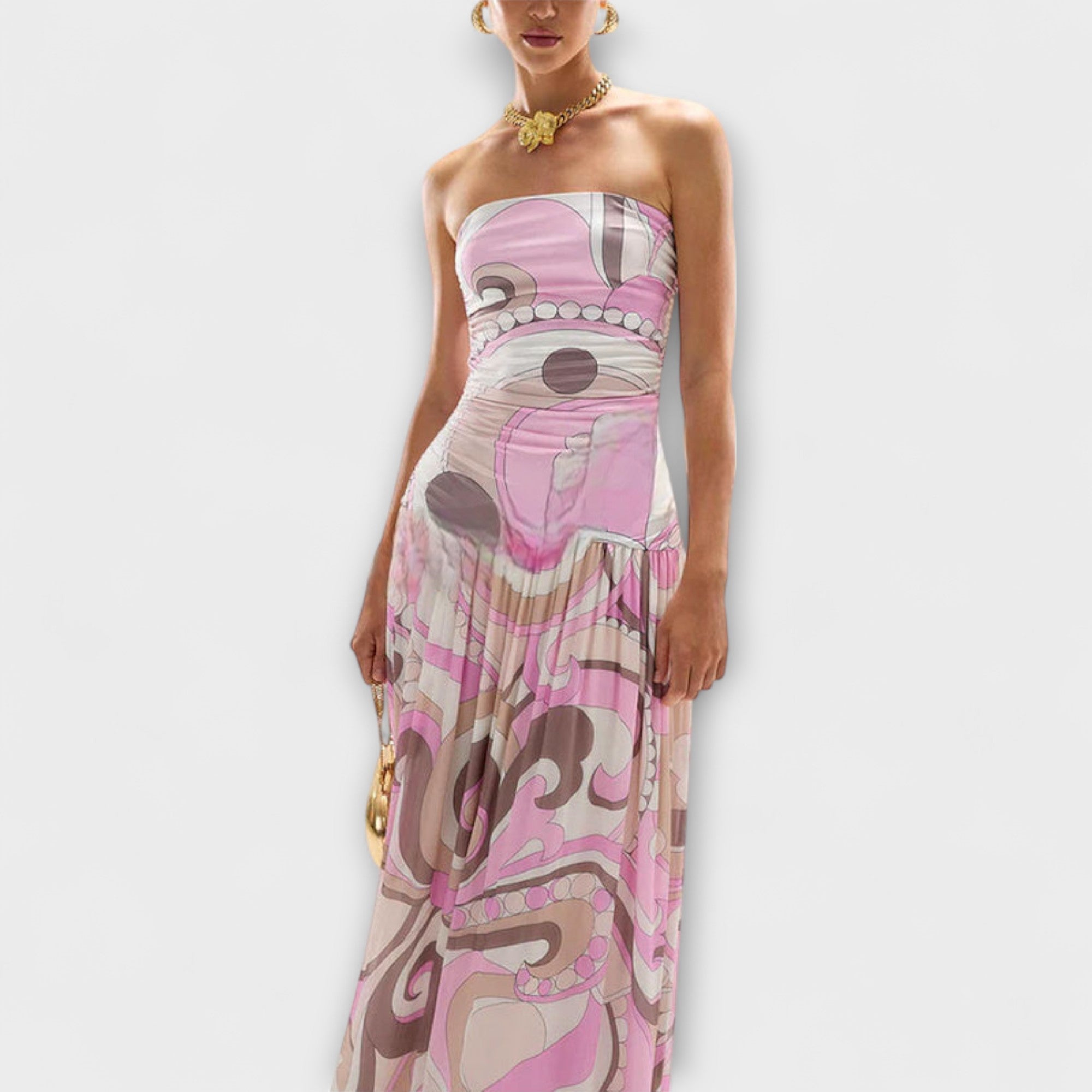 Stunning Pastel Off-Shoulder Maxi Dress