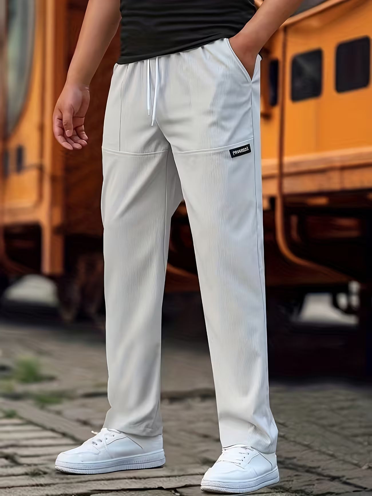 Men's Straight-leg Lightweight Casual Trousers