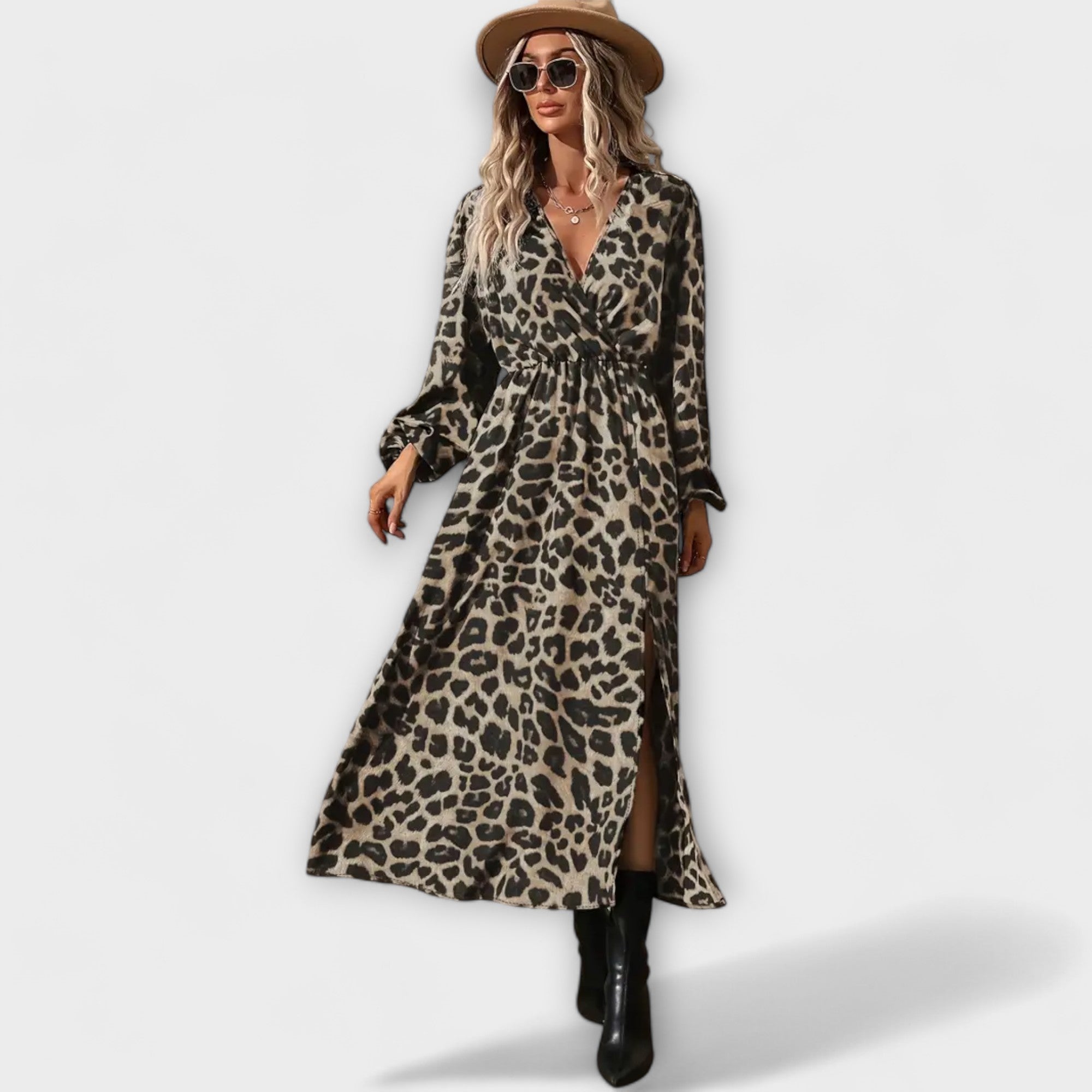 Stylish Dress With Leopard Print