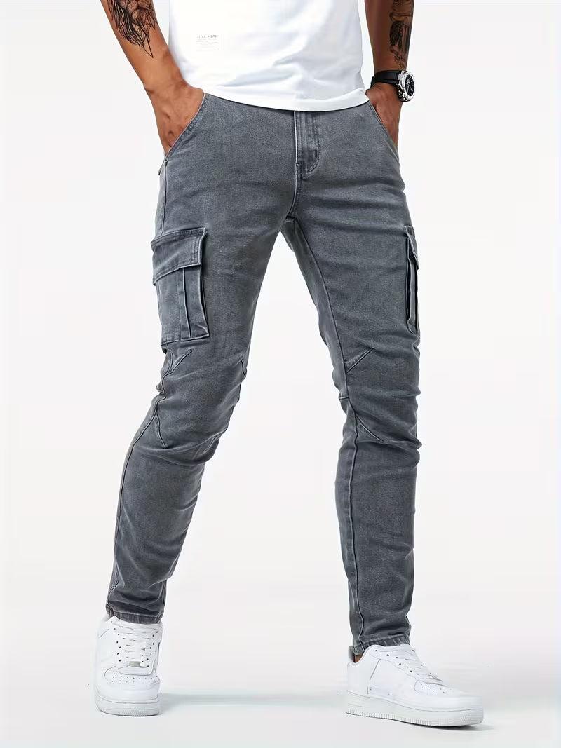 Men's Stretch Denim Cargo Trousers