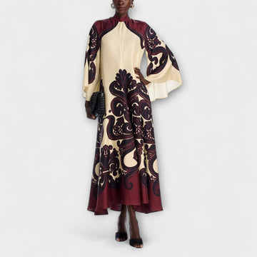 Breathtaking Grenadilla Print Maxi Dress For Effortless Elegance
