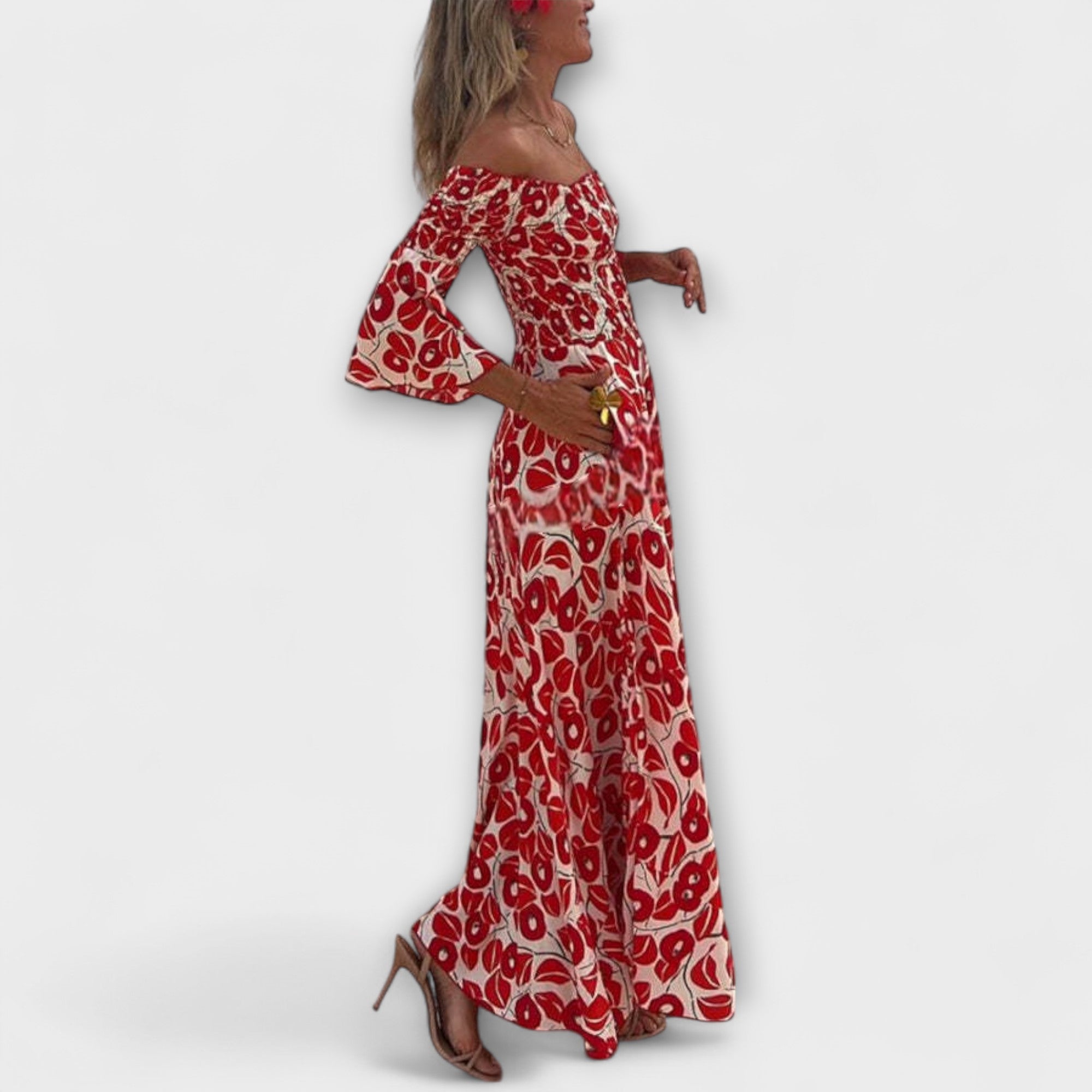 Vacation-Ready Off-Shoulder Maxi Dress