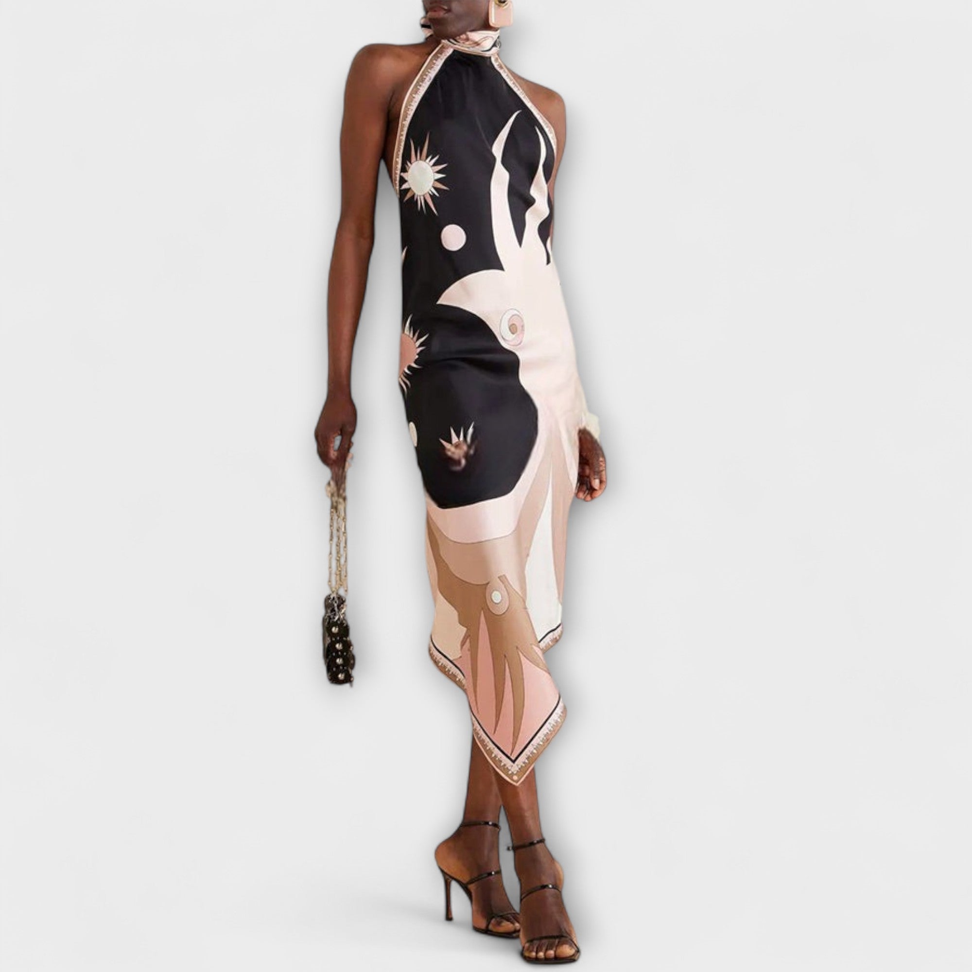 Unique Satin Strap Dress