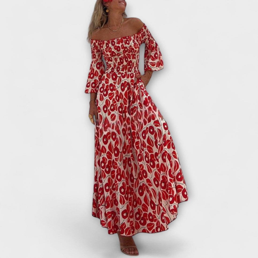 Vacation-Ready Off-Shoulder Maxi Dress