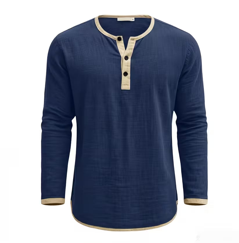 Men's Linen Button-up Beach Shirt