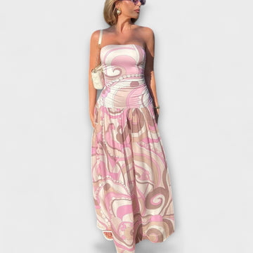 Stunning Pastel Off-Shoulder Maxi Dress