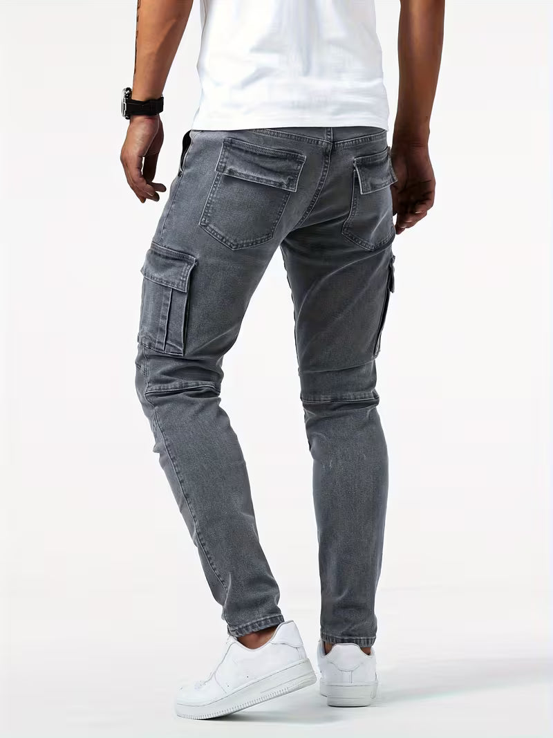 Men's Stretch Denim Cargo Trousers