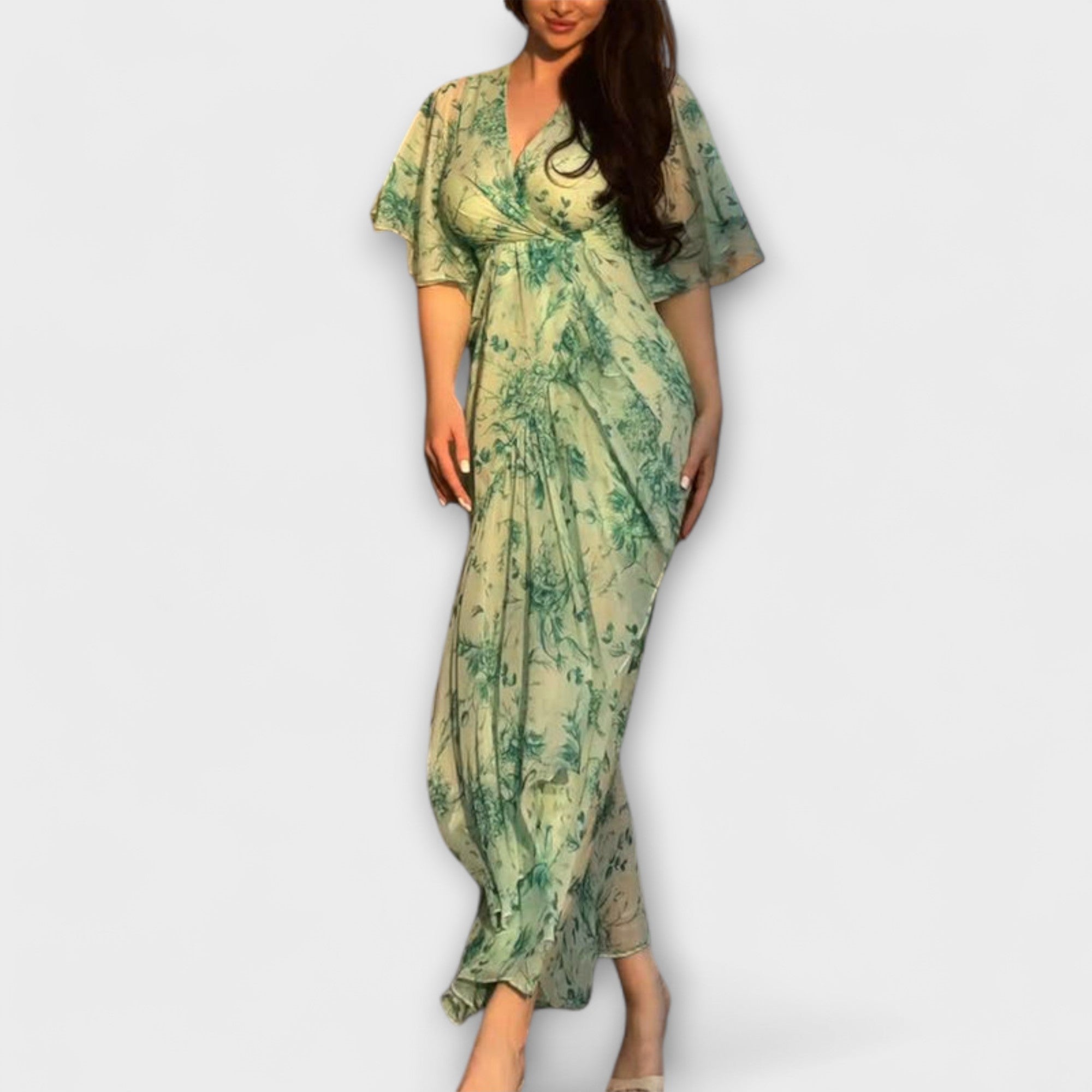 Stylish Floral V-Neck Dress