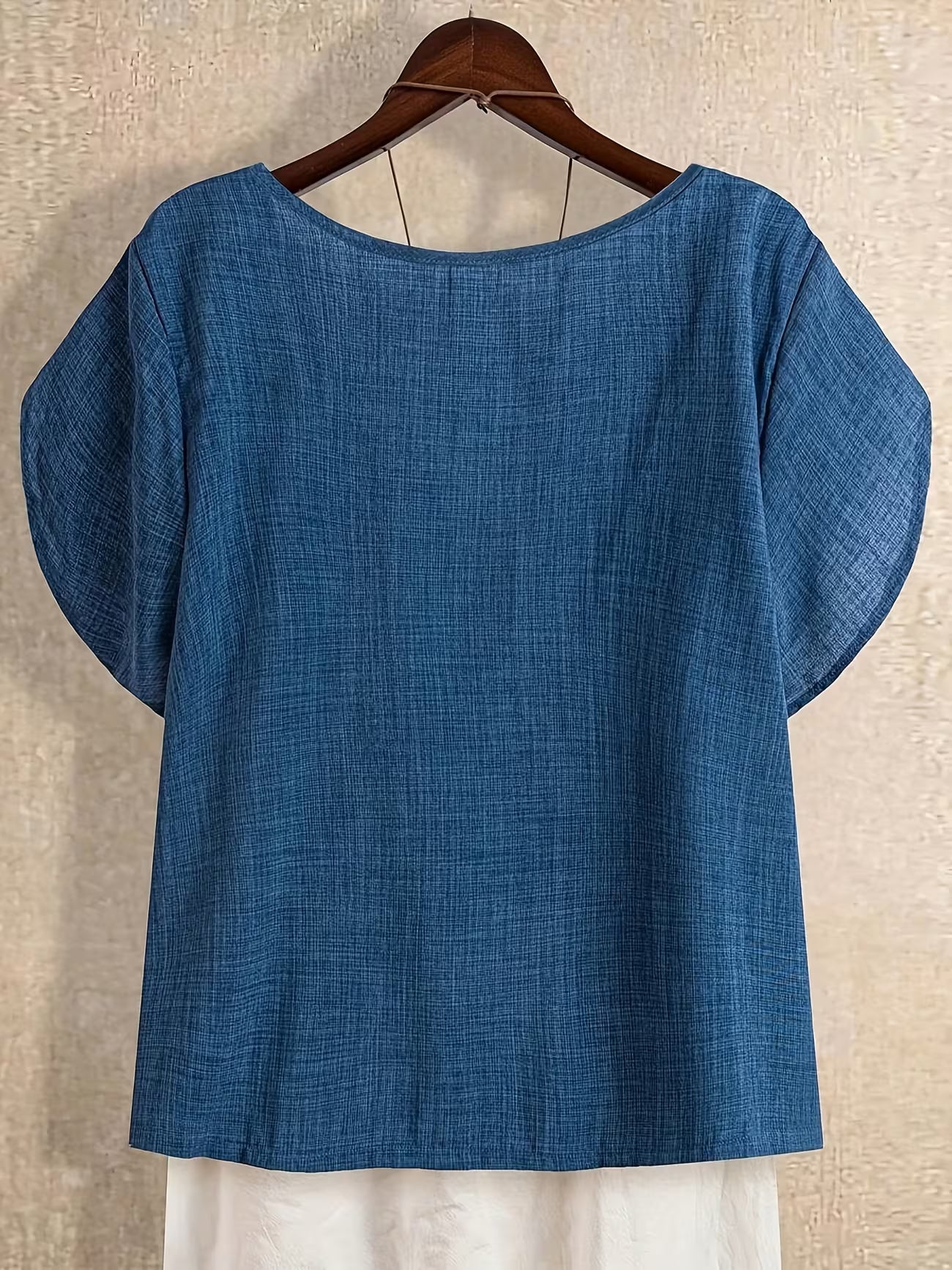 Women's Plus Size Relaxed Summer Button Shirt