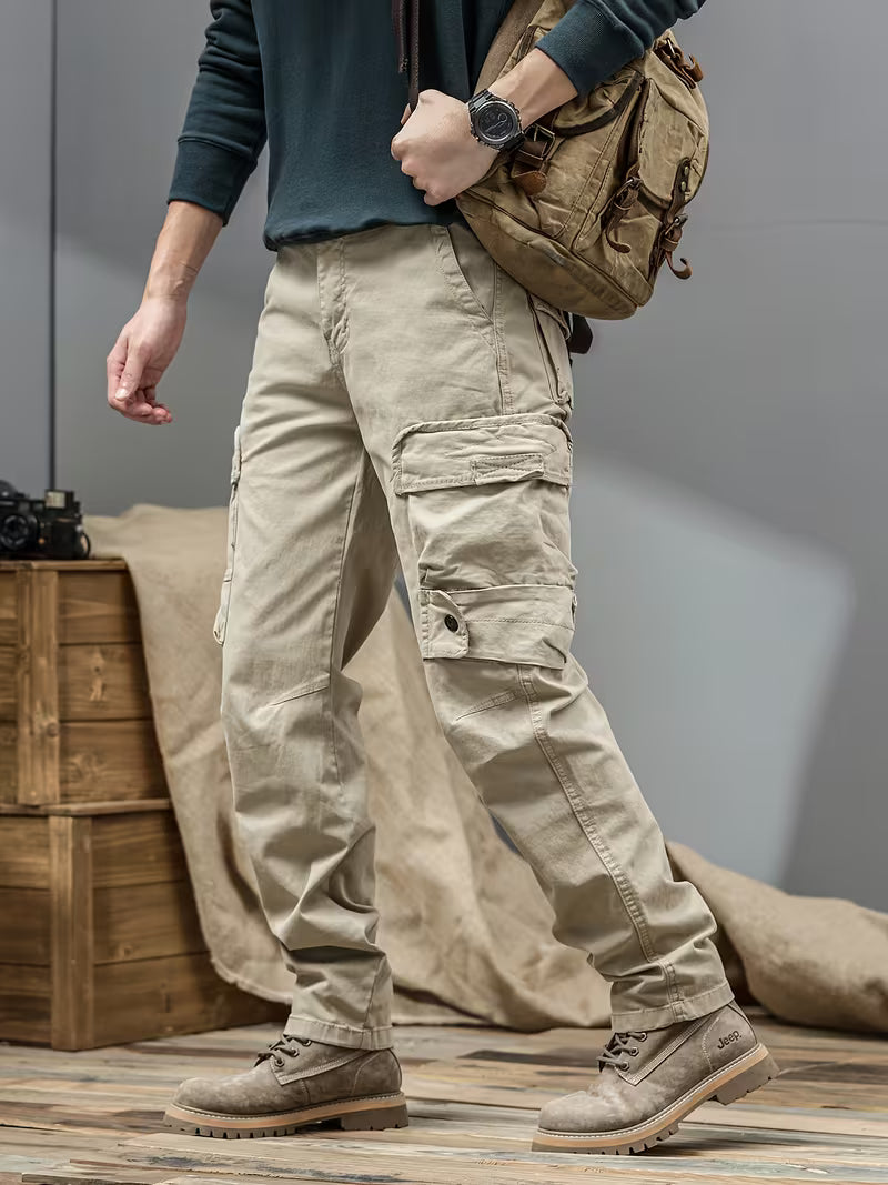 Men's Relaxed Straight-leg Cargo Pants Trousers