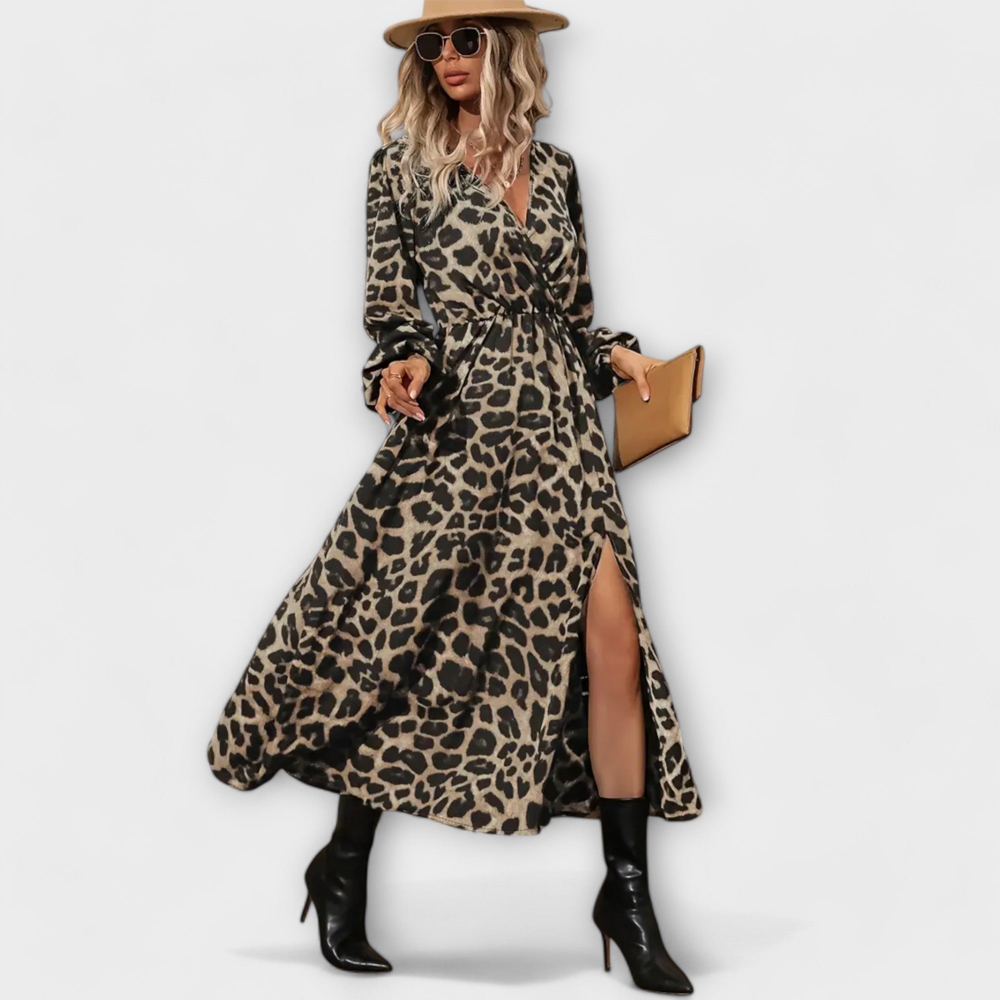 Stylish Dress With Leopard Print