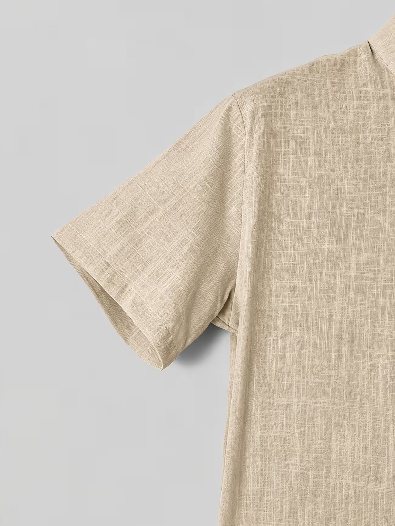 Men's Cotton Stand Collar Button Shirt