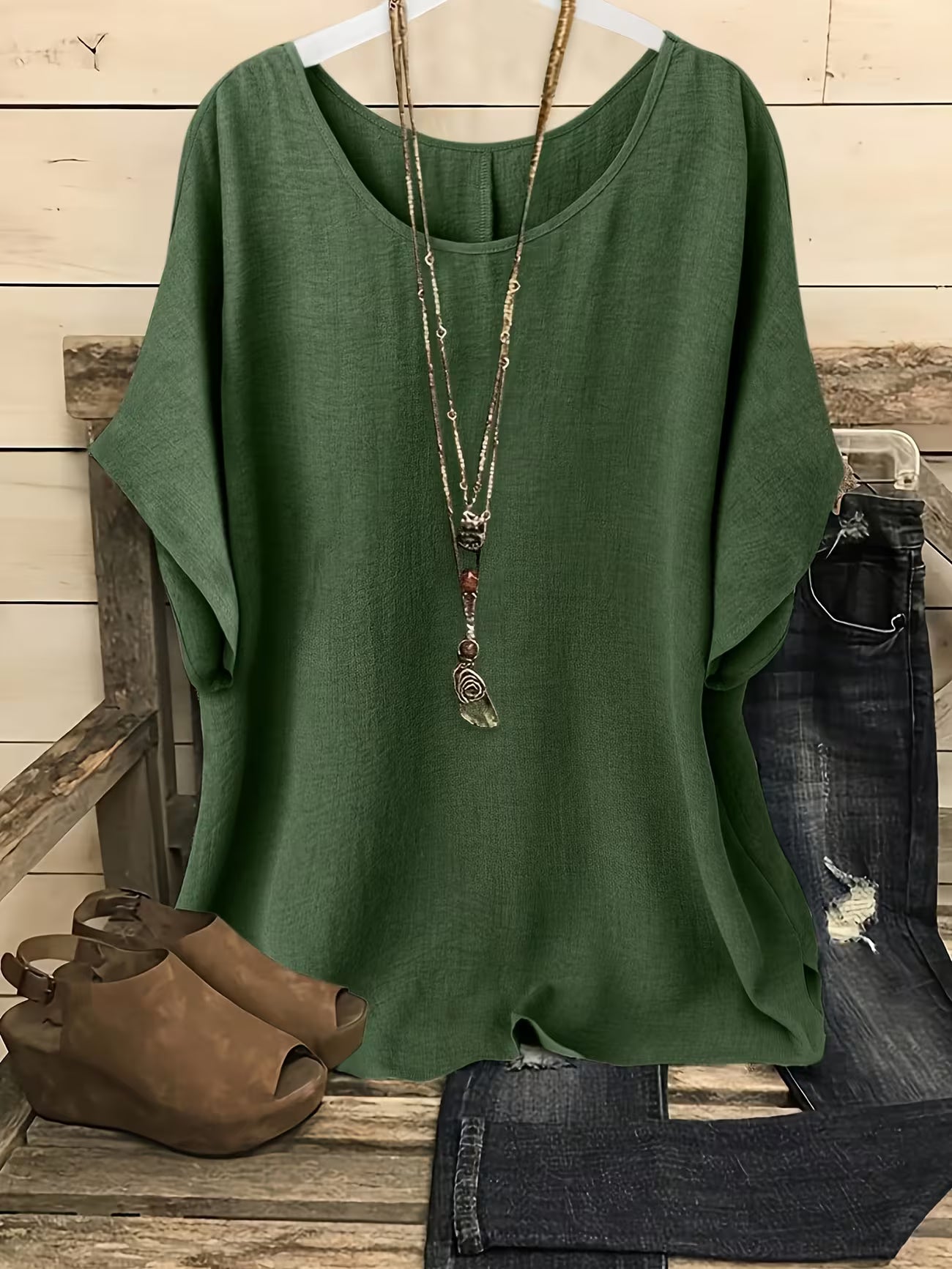 Women's Relaxed Fit Summer Short Sleeve Top Shirt