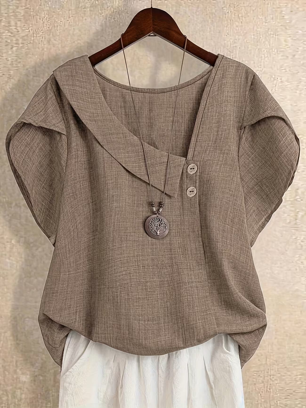 Women's Plus Size Relaxed Summer Button Shirt