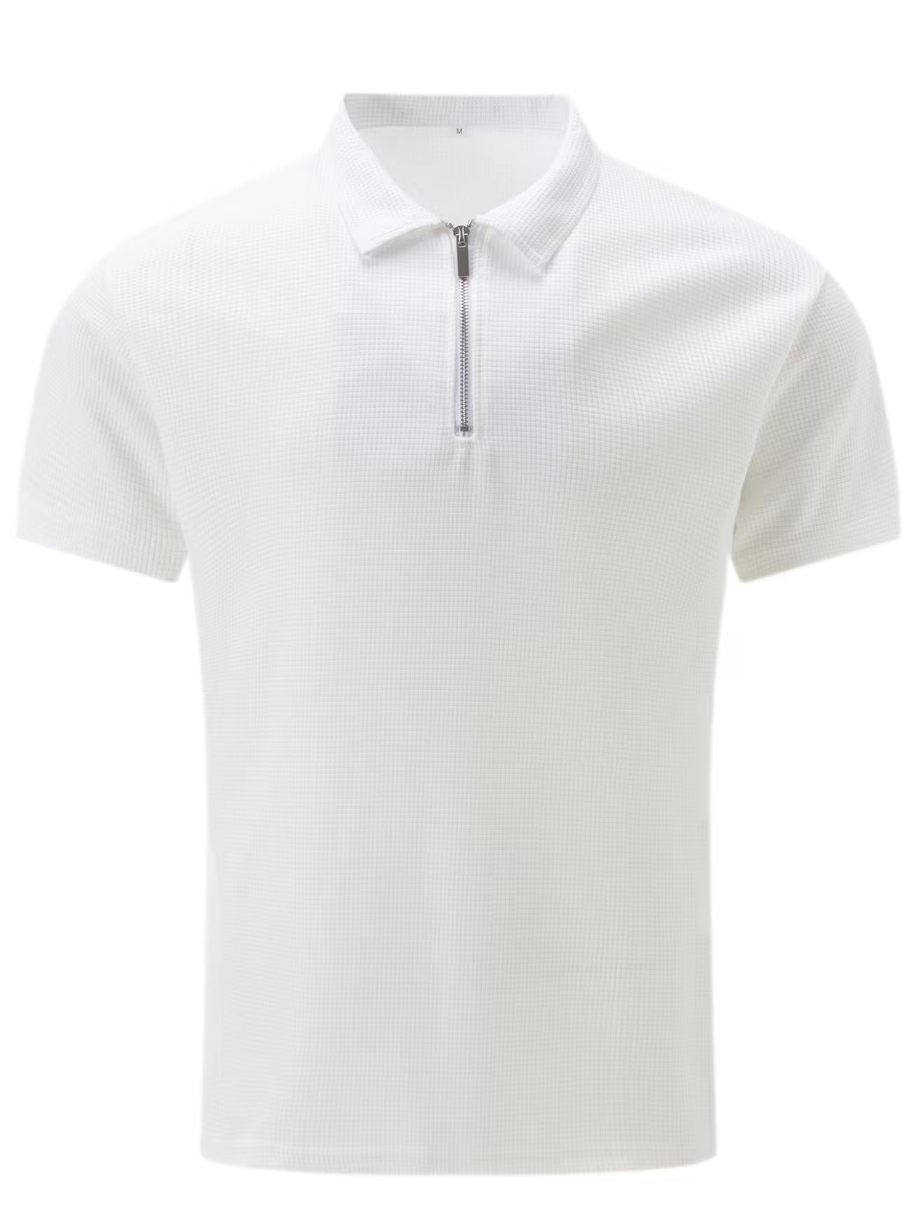 Mens Short Sleeve Zip Front Casual Shirt