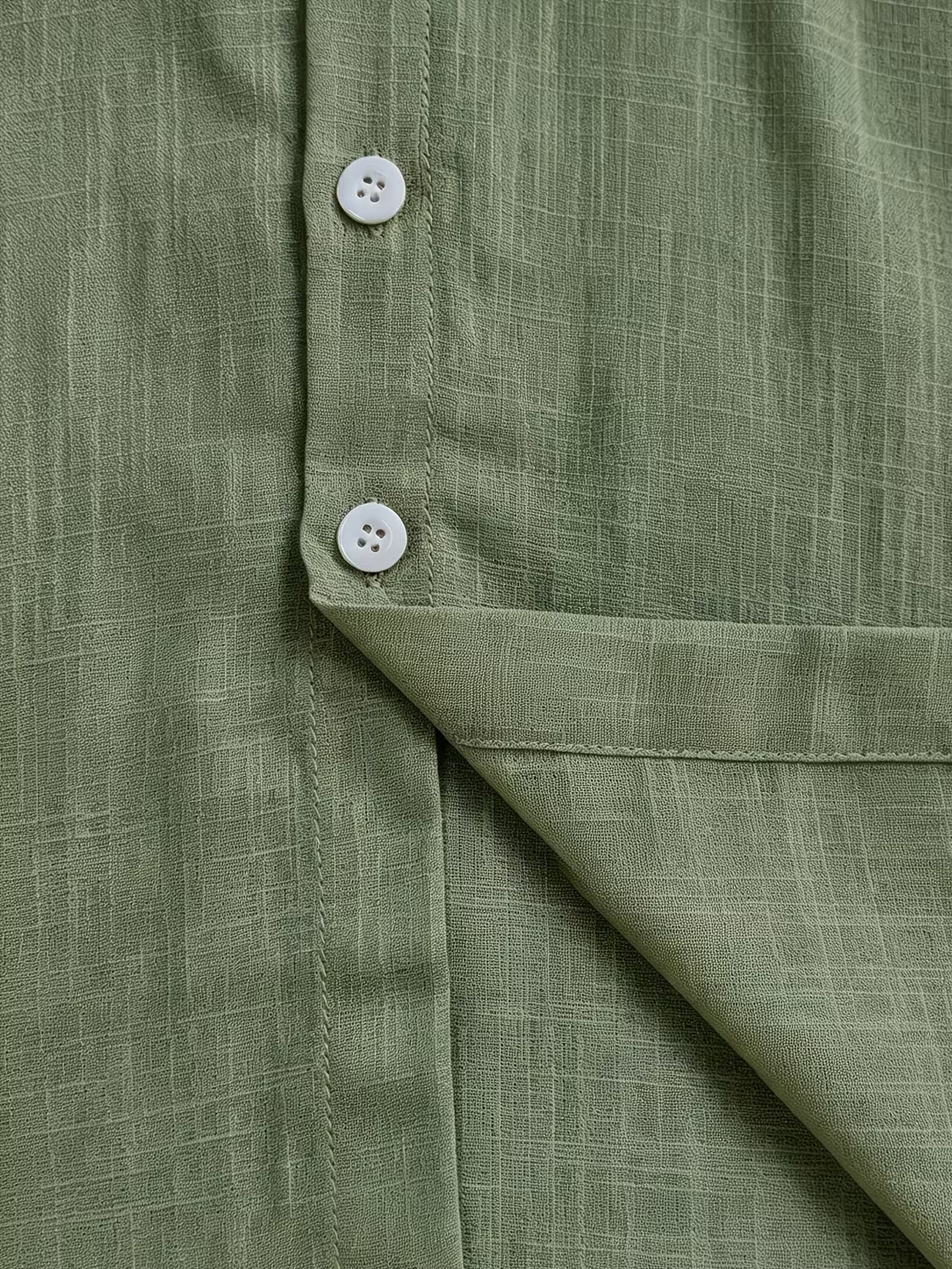Men's Cotton Stand Collar Button Shirt