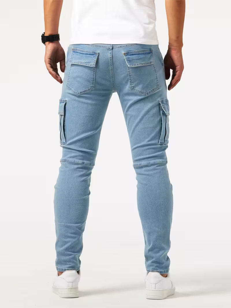 Men's Stretch Denim Cargo Trousers