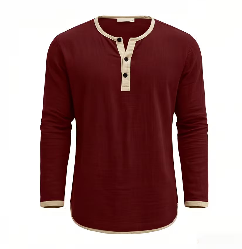 Men's Linen Button-up Beach Shirt