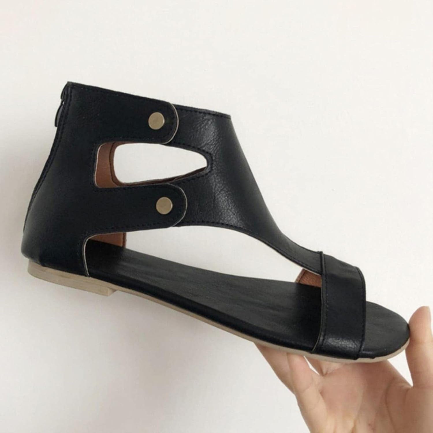 Women Brown Cutout Ankle Sandals
