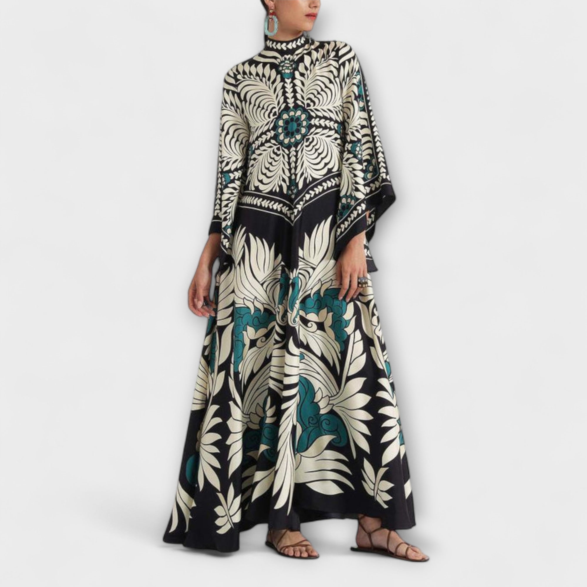 Floral Print Flowing Maxi Dress