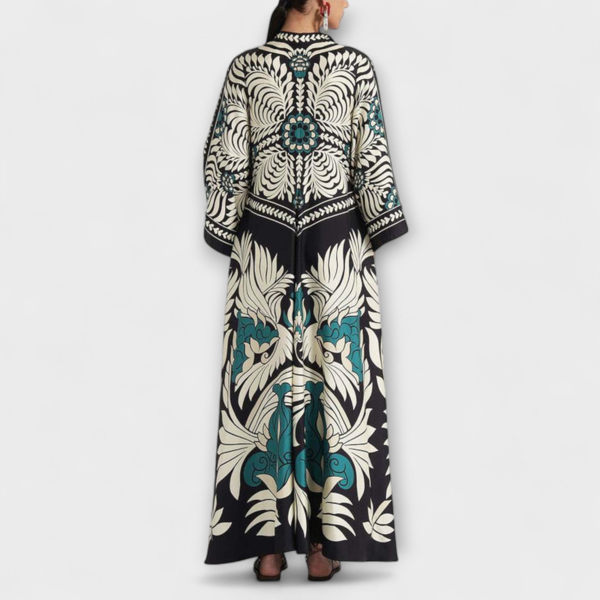 Floral Print Flowing Maxi Dress