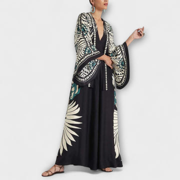 Floral Print Flowing Maxi Dress