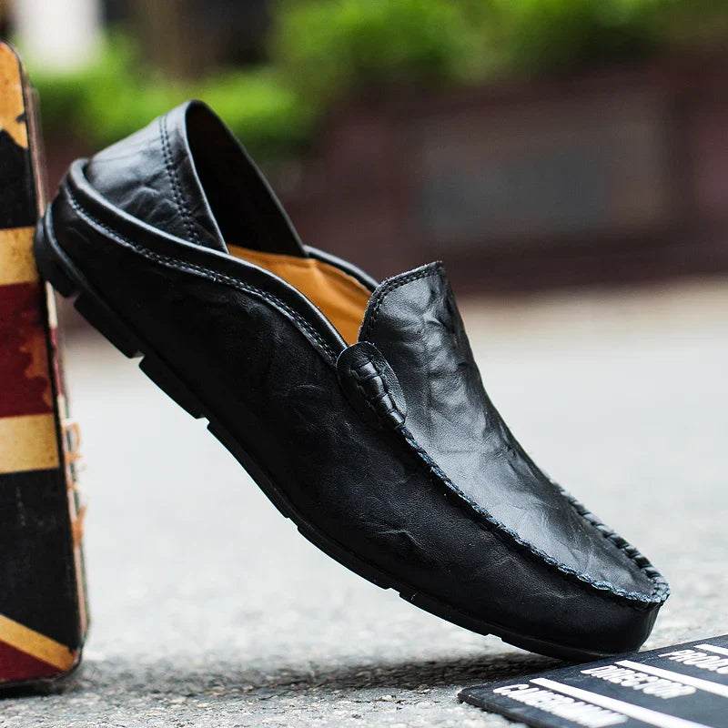 Men's Leather Loafers – Slip-On, Regular Fit