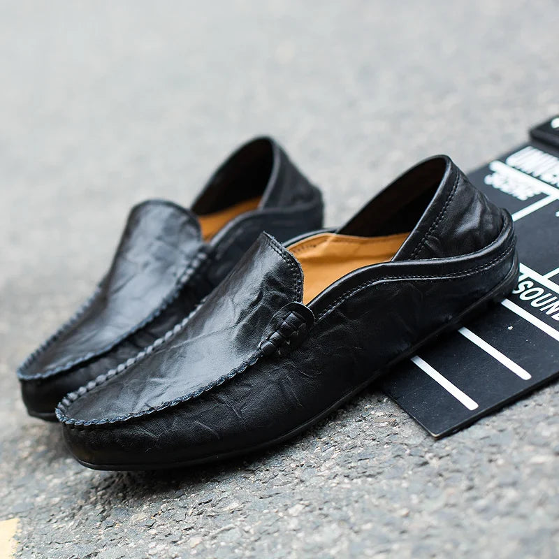 Men's Leather Loafers – Slip-On, Regular Fit