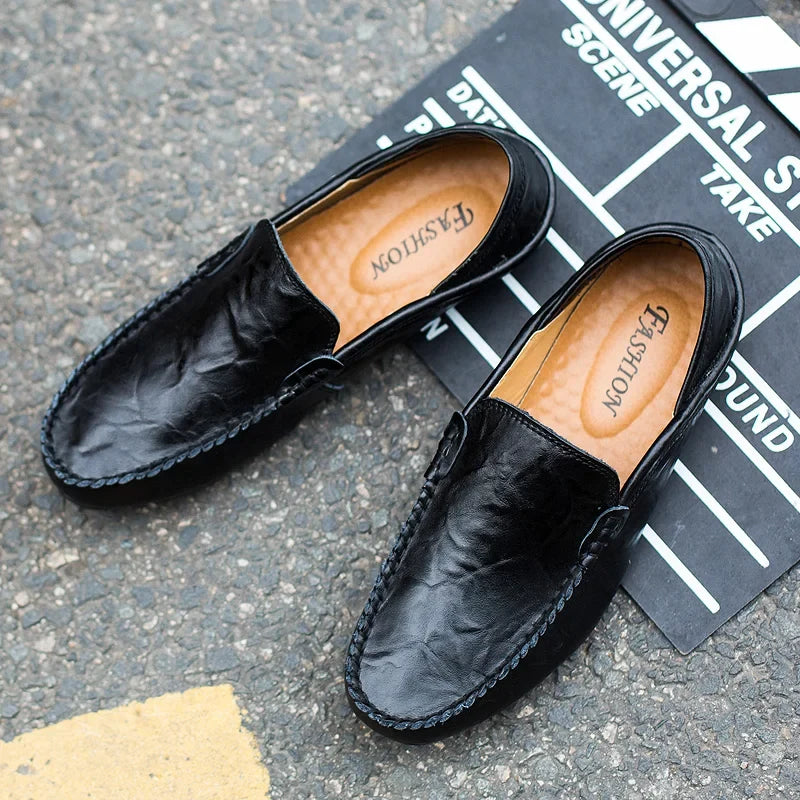 Men's Leather Loafers – Slip-On, Regular Fit