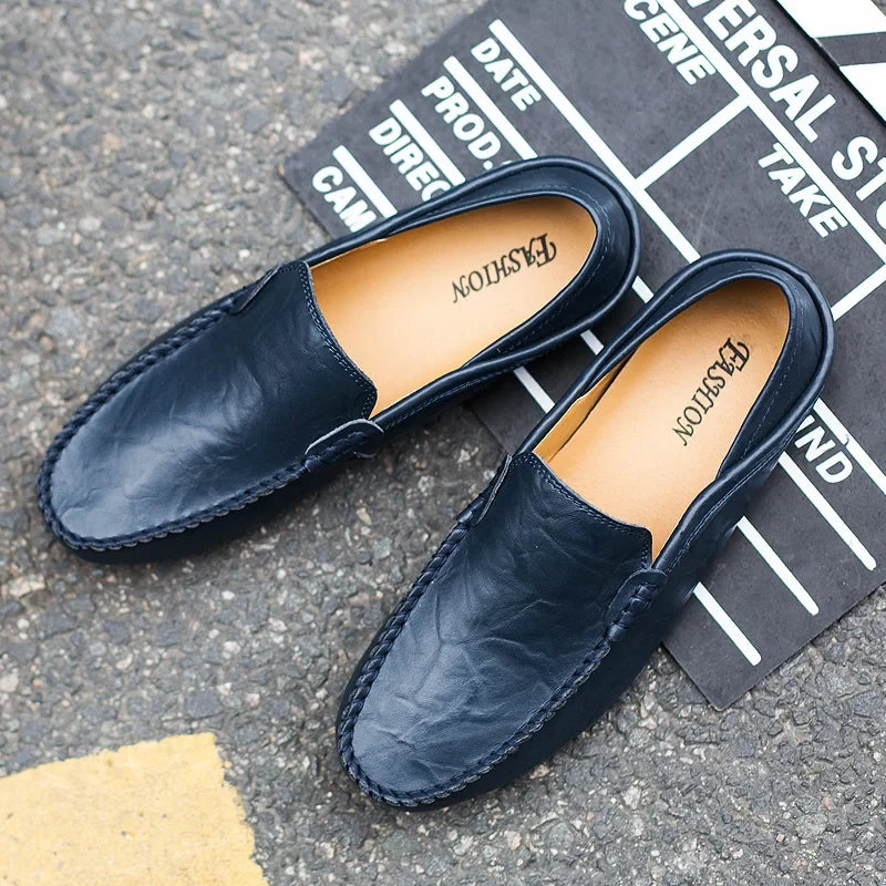 Men's Leather Loafers – Slip-On, Regular Fit