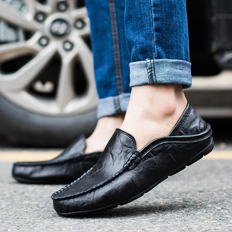 Men's Leather Loafers – Slip-On, Regular Fit
