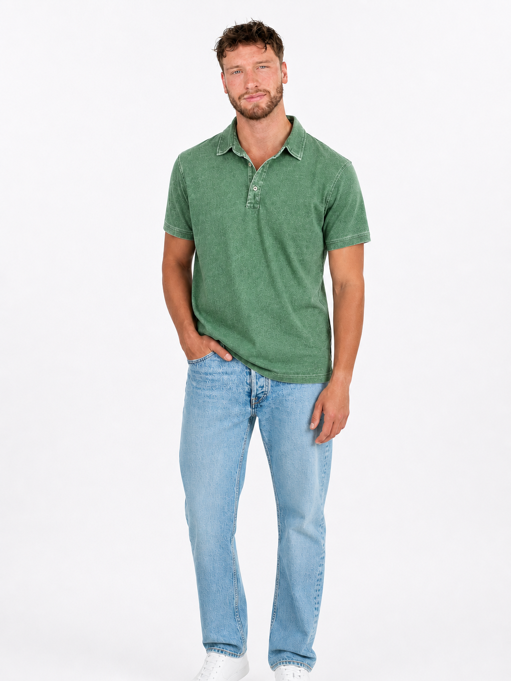 Men's Blue Short Sleeve Polo Shirt