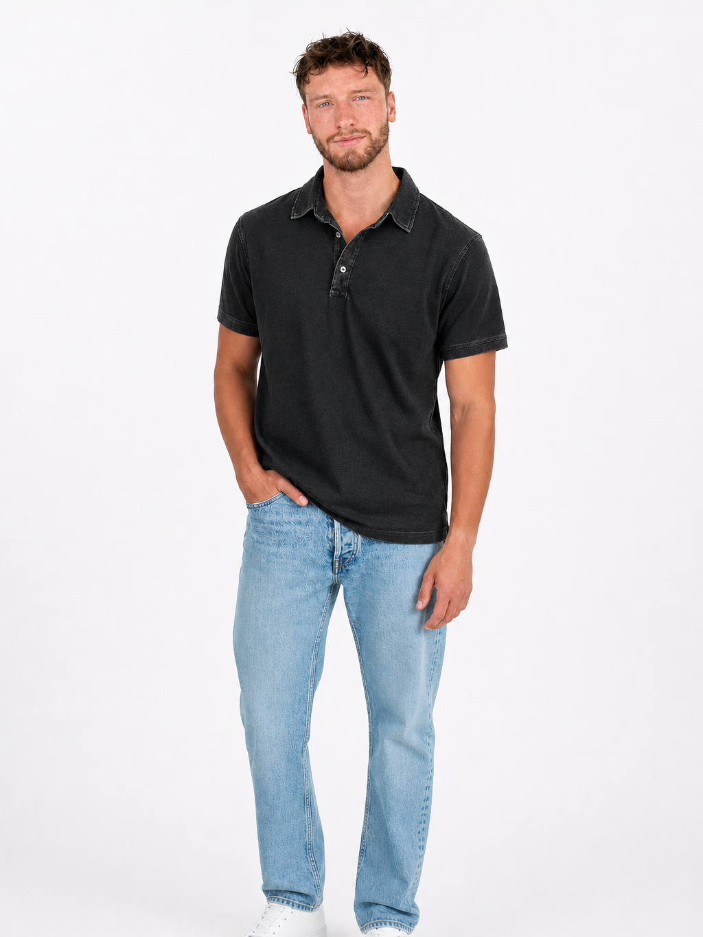 Men's Blue Short Sleeve Polo Shirt