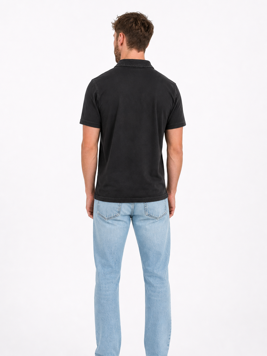 Men's Blue Short Sleeve Polo Shirt