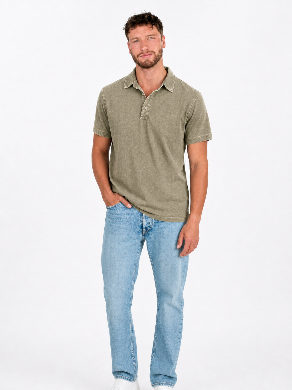 Men's Blue Short Sleeve Polo Shirt