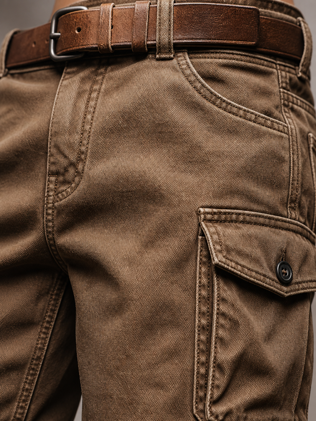 Men's Brown Vintage Cargo Shorts