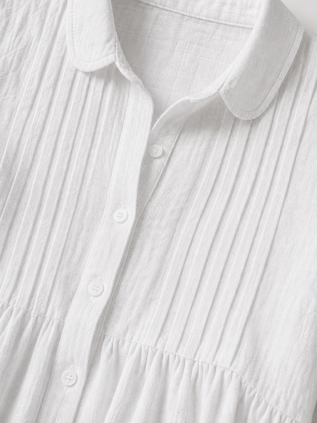 Women's White Collared Button Midi Dress