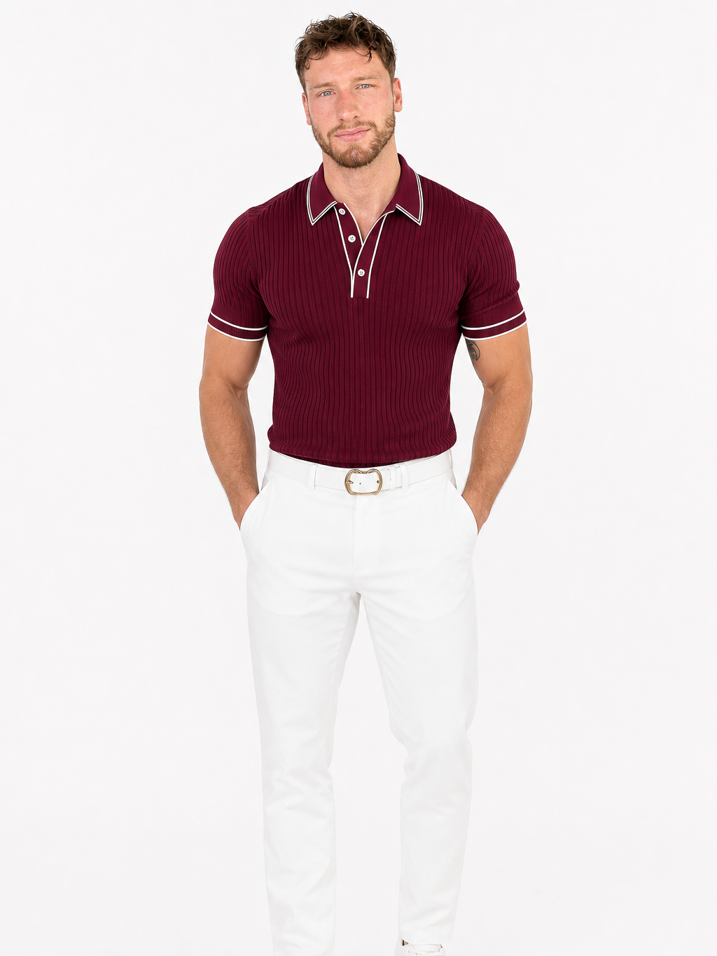 Men's Contrast Collar Short Sleeve Western Shirt