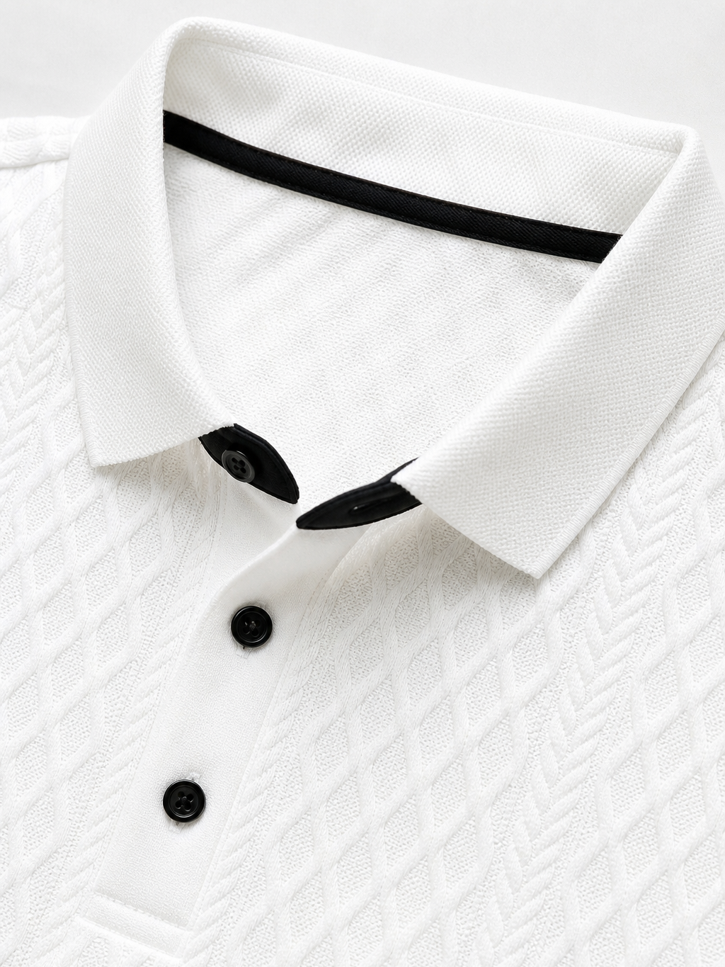Mens Jacquard Block Collar Casual Shirt