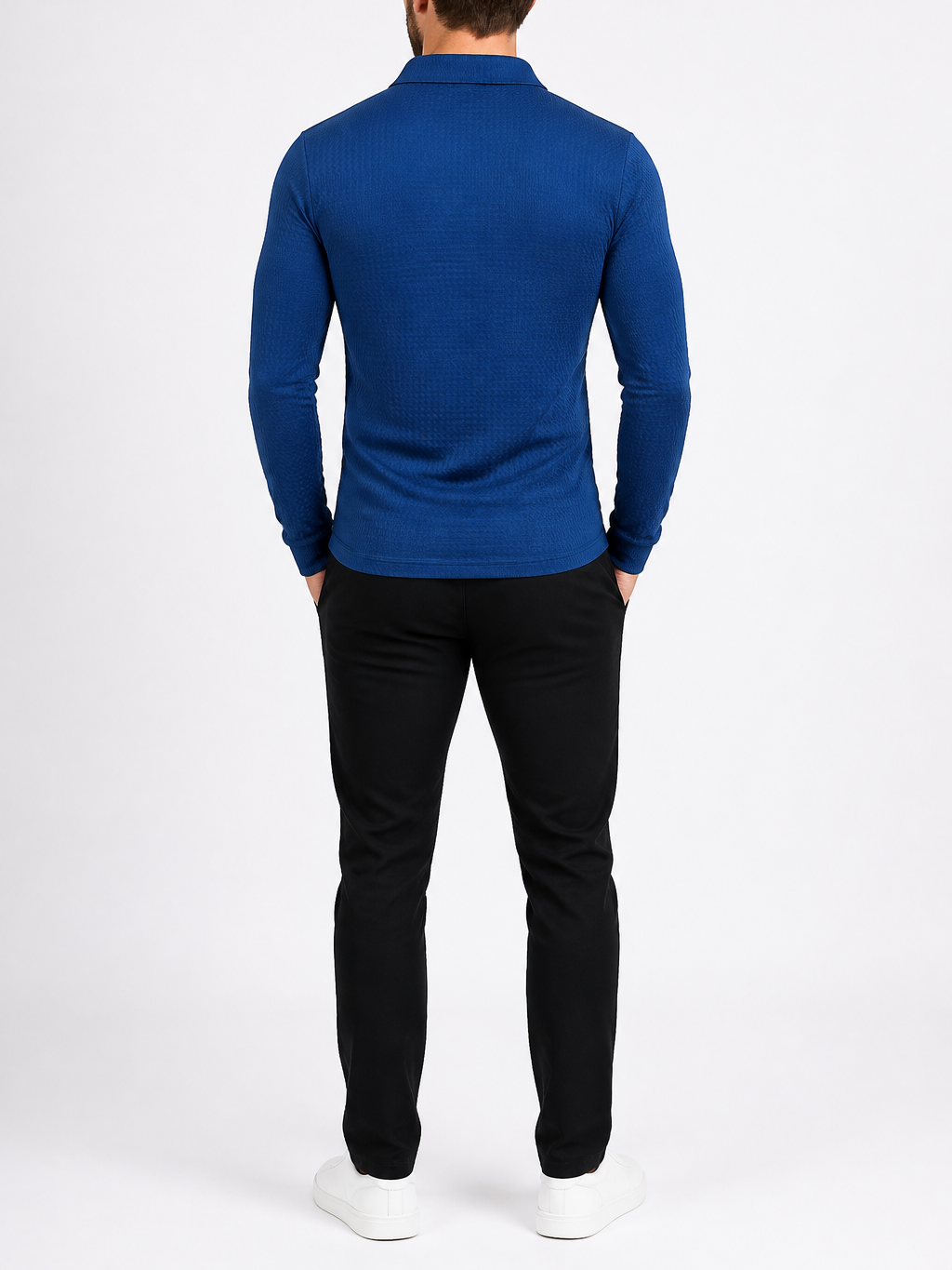Men's Jacquard Ribbed Long Sleeve Shirt