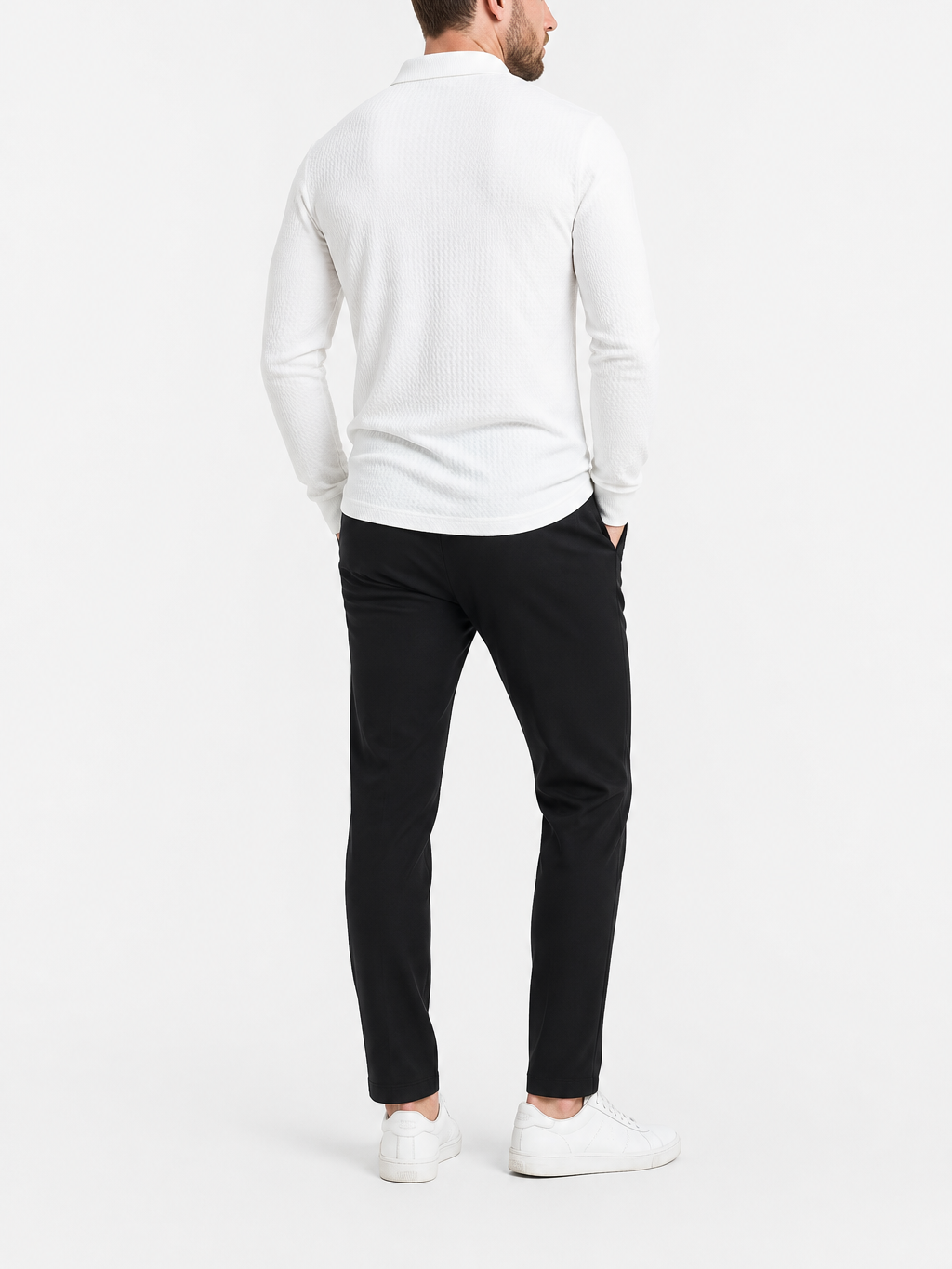 Men's Jacquard Ribbed Long Sleeve Shirt