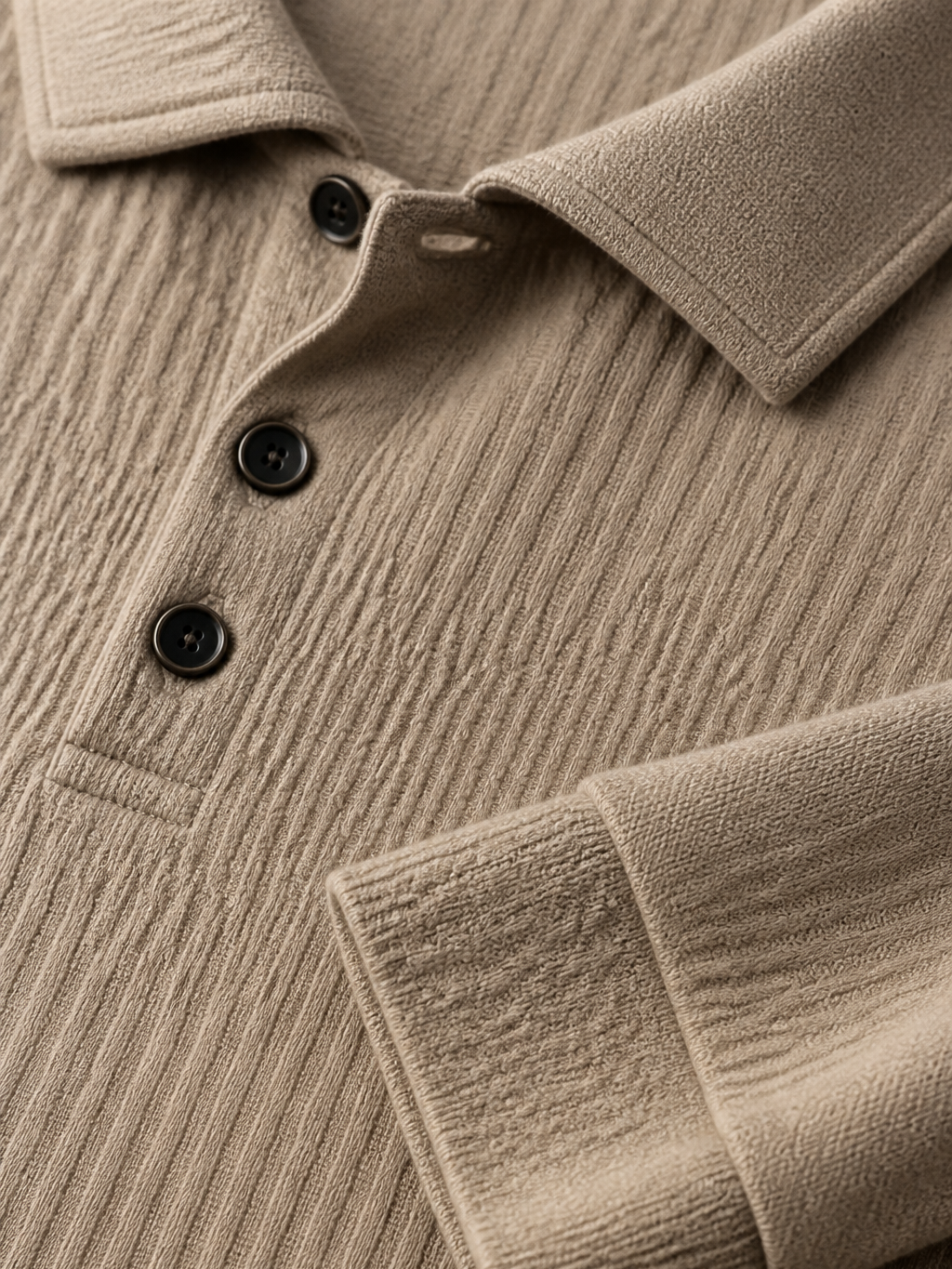 Men's Jacquard Ribbed Long Sleeve Shirt