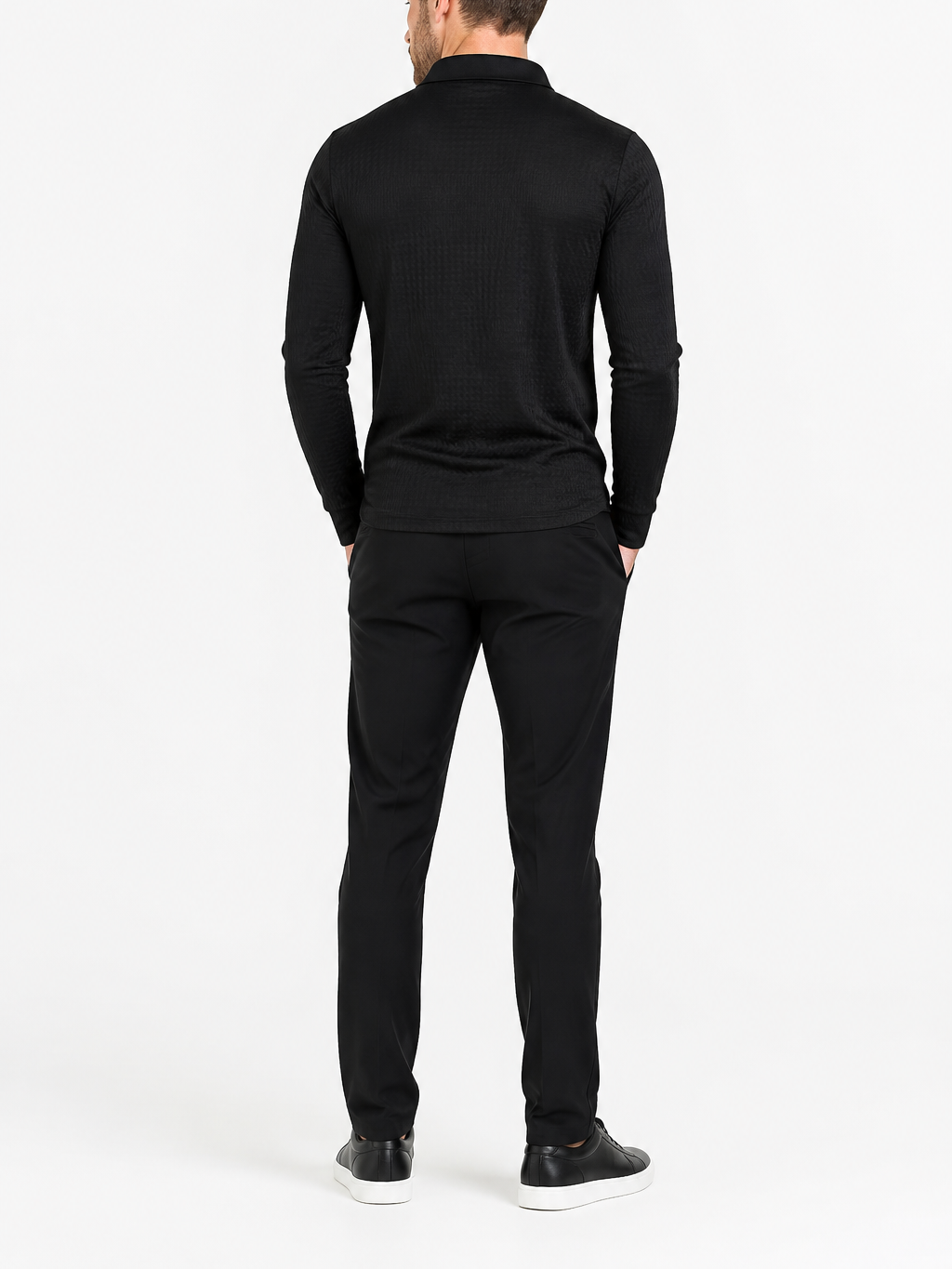 Men's Jacquard Ribbed Long Sleeve Shirt