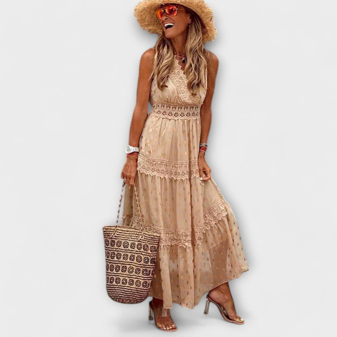 Maxi Dress With Boho Lace