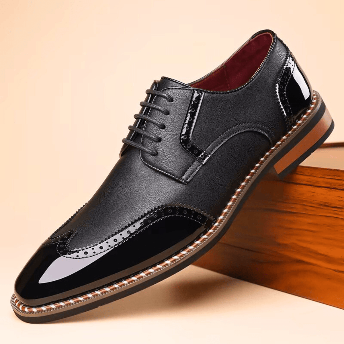 Men's Two Tone Oxford Shoes – Full Grain Leather, Lace-Up