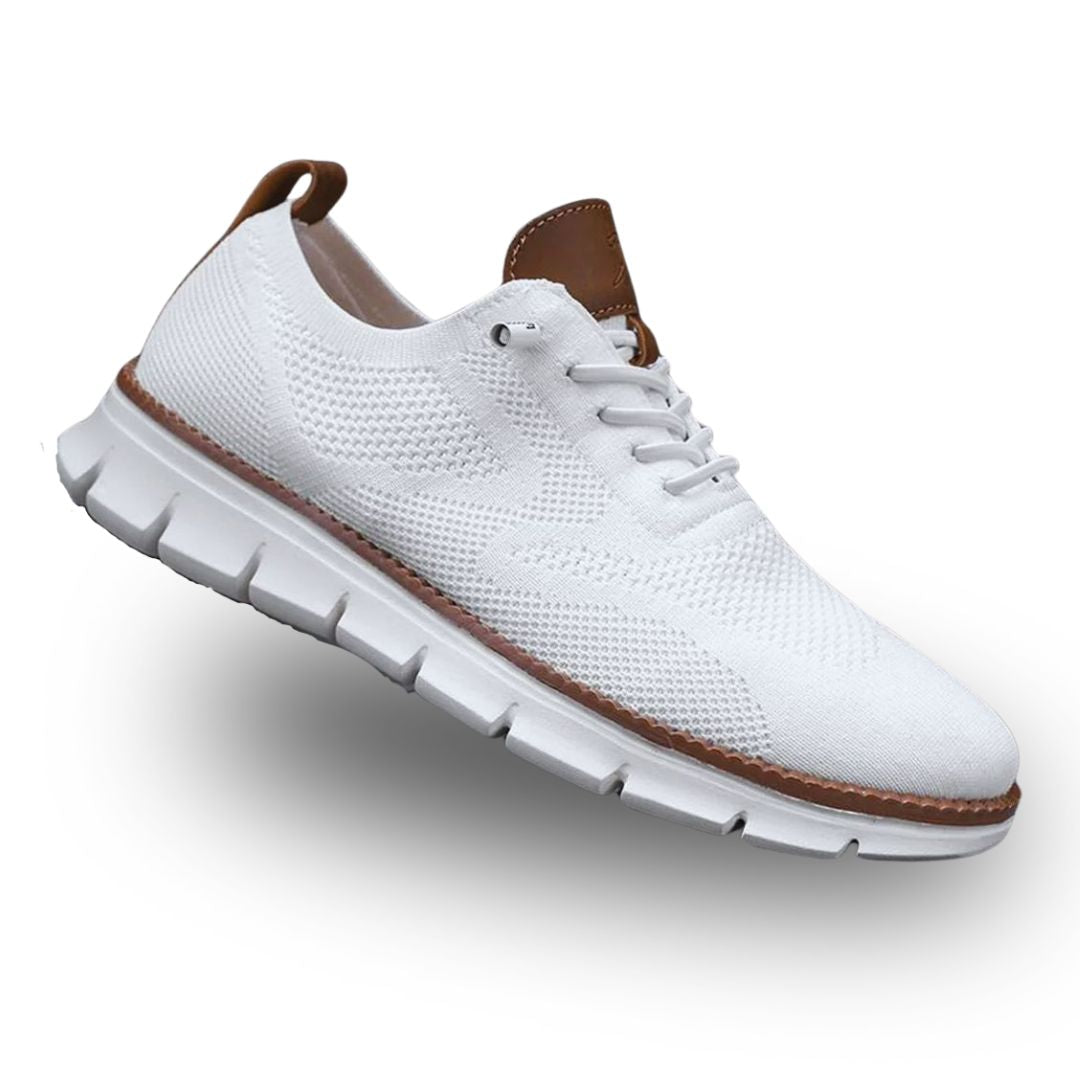 Men's White Lace-Up Sneakers